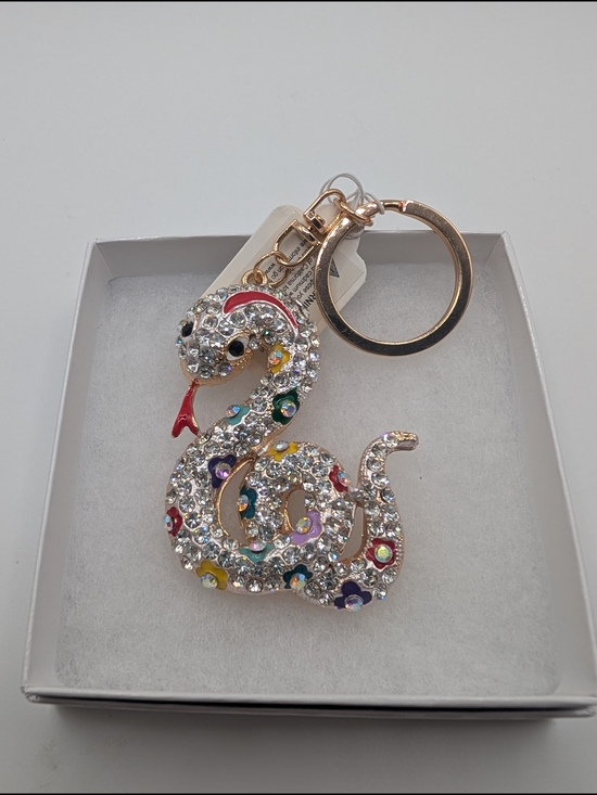 Accessories - NWT Crystal Multicolor Snake Keychain Charm